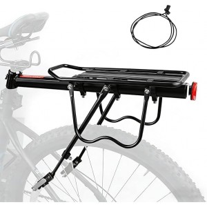 ZTZ Rear Bike Rack Aluminum Alloy Bike Rack for Back of Bike (110-165lbs Capacity)- Adjustable Quick Release Bicycle Cargo Rack, Easy Installation
